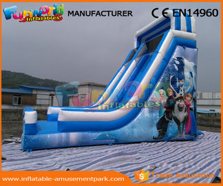 Blue PVC Tarpaulin Frozen Commercial Inflatable Slide Inflatable Dry Slide for Kids